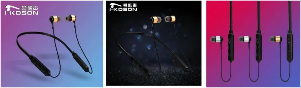 Stereo Bass Neckband Headphone Headset Earphone with Volume Control for Mobile Phone
