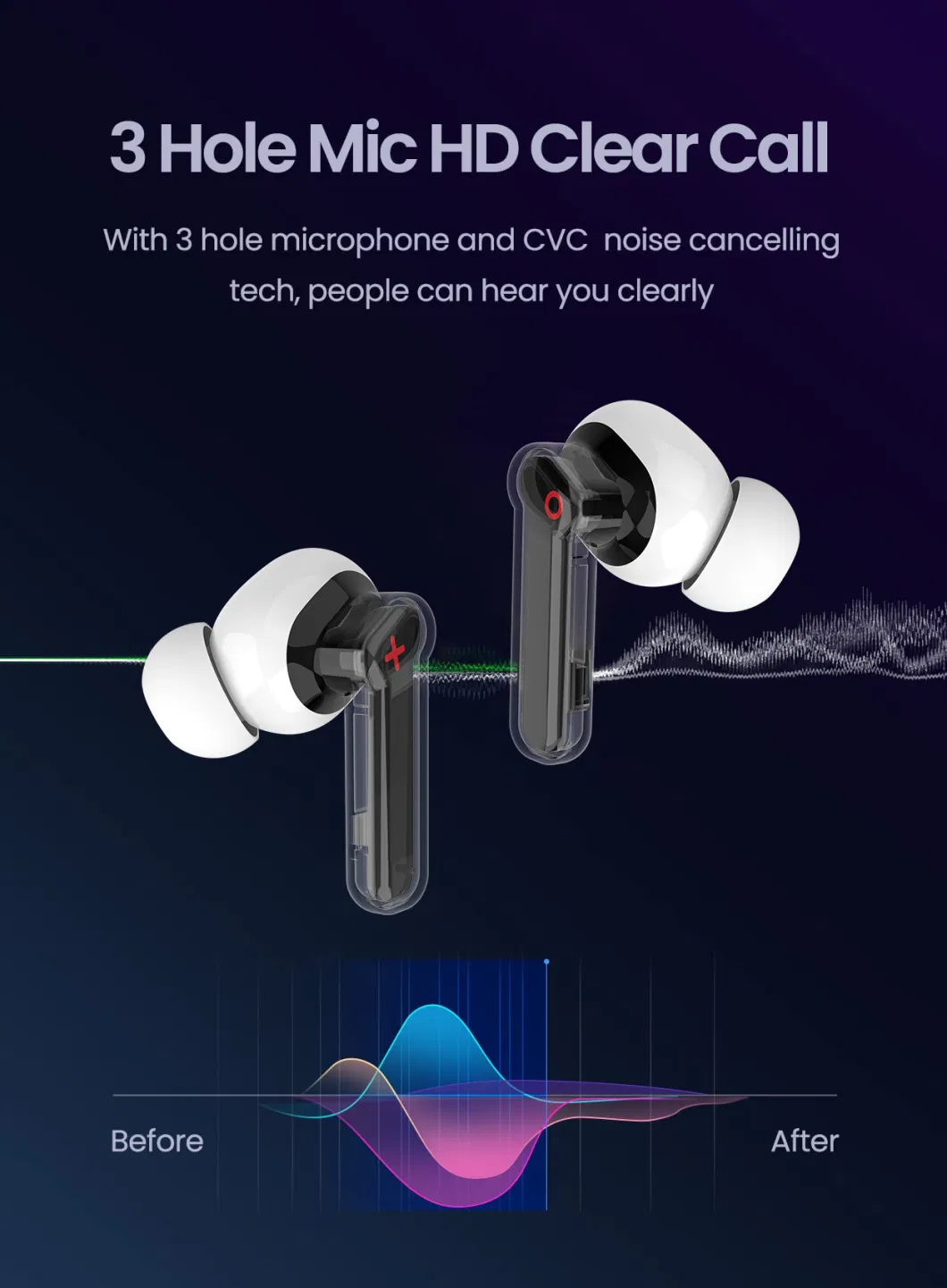 Tws Anc Wireless Earphone Noise Canceling Airmars Gaming Earphones