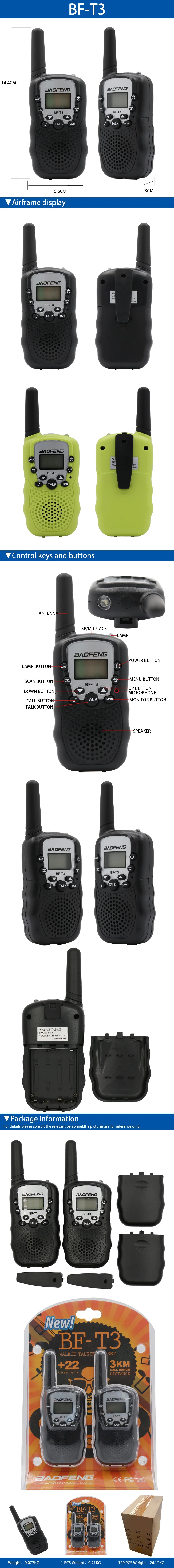 Baofeng T3 Noise Cancel Two Way Radio Wireless Mobile Base Station Walkie Talkie VHF Wireless Transmitter Talkie Walkie 1km